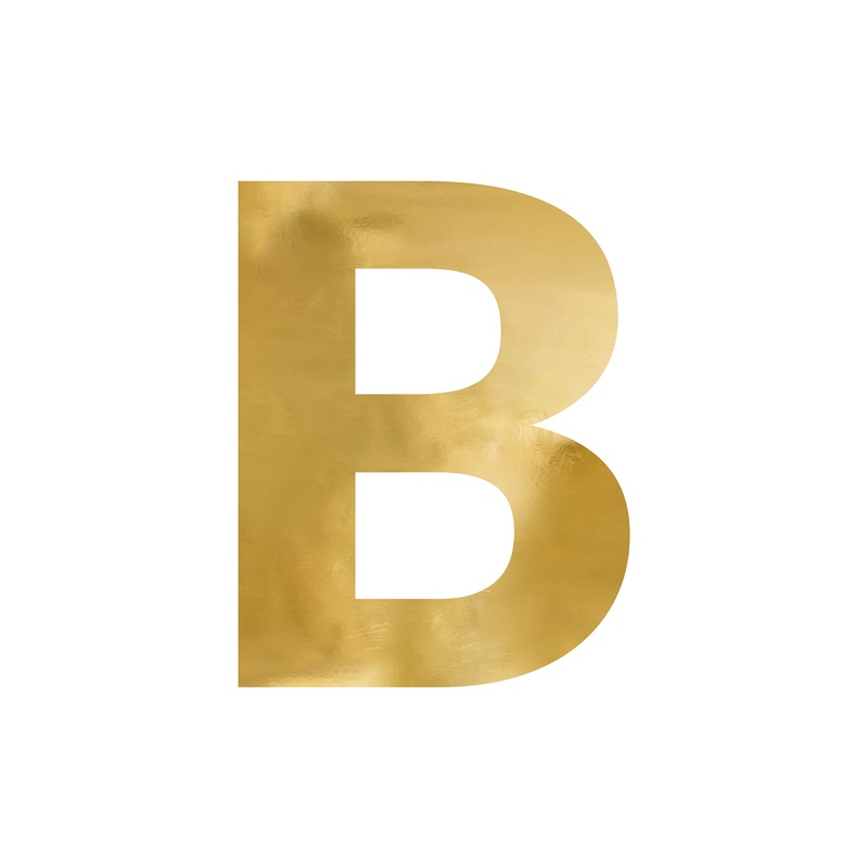 Spiegelbuchstabe ''B'', gold, 47x60 cm