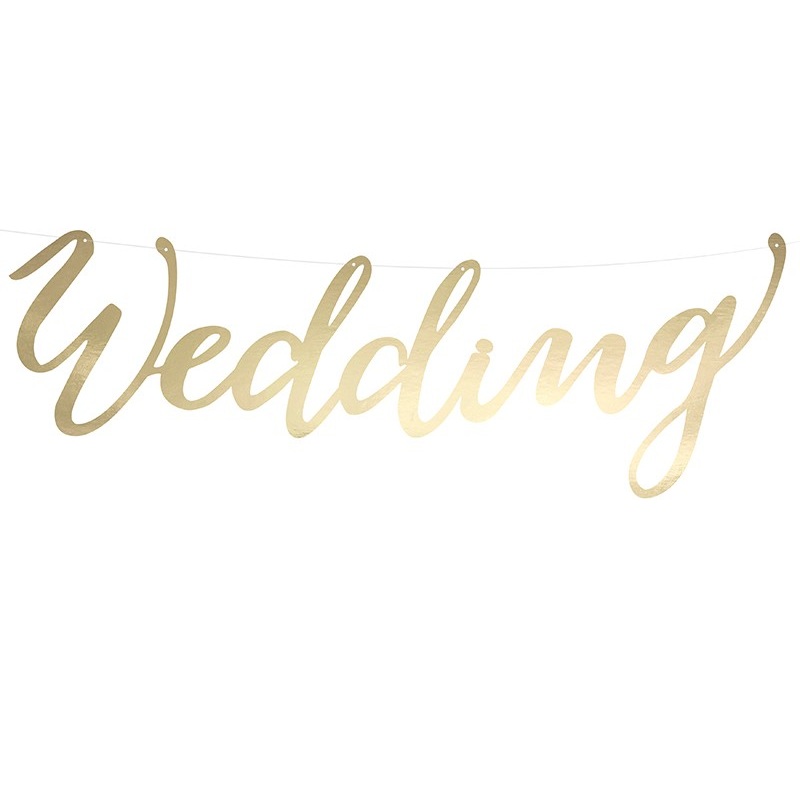 Wedding banner gold 17x45cm