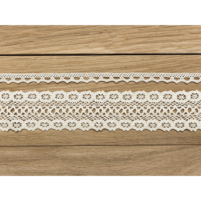 1,5m vintage lace ribbon Danielle cream set of 2