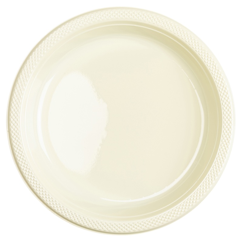 10 plastic plates Mila vanilla 23cm