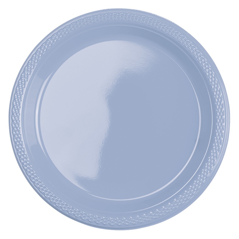 10 plastic plates pastel blue 17cm