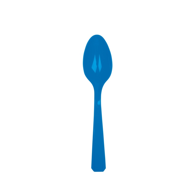 10 plastic spoons Amalia, royal blue