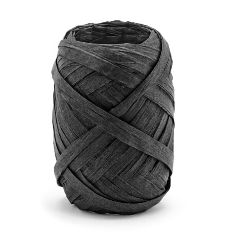 10m raffia ribbon black