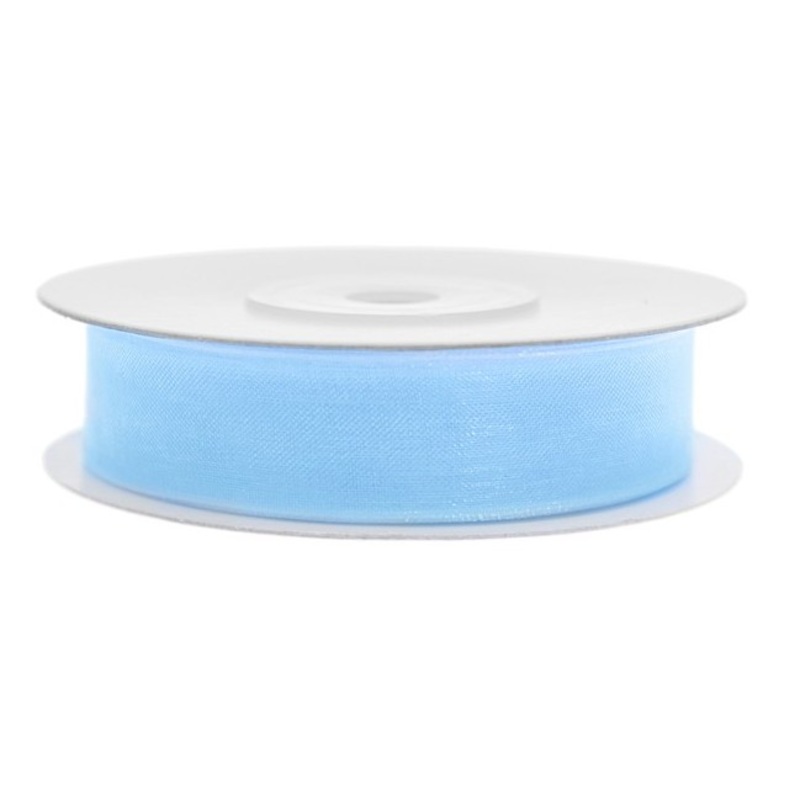 25m chiffon ribbon light blue