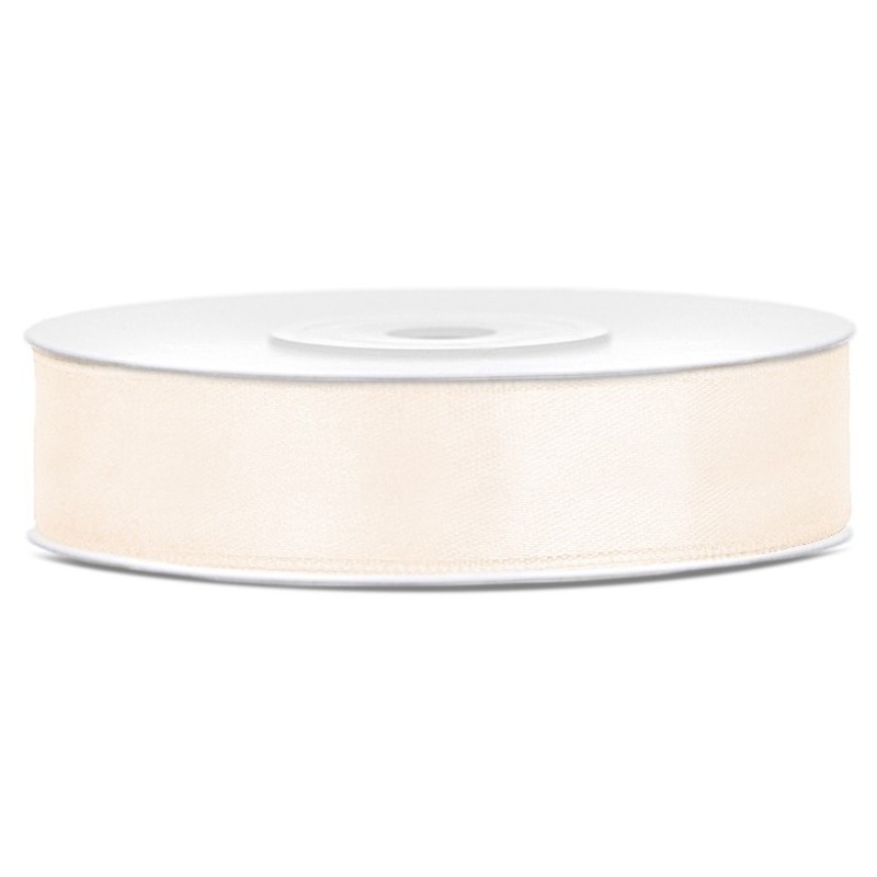 25m cream colored satin ribbon