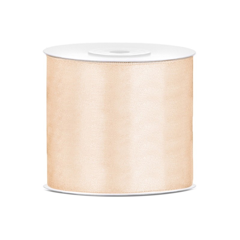 25m satin gift ribbon cream 75mm wide