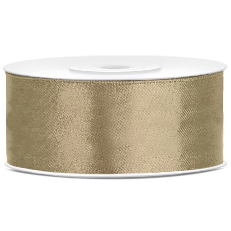 25m satin ribbon cappuccino 25mm wide