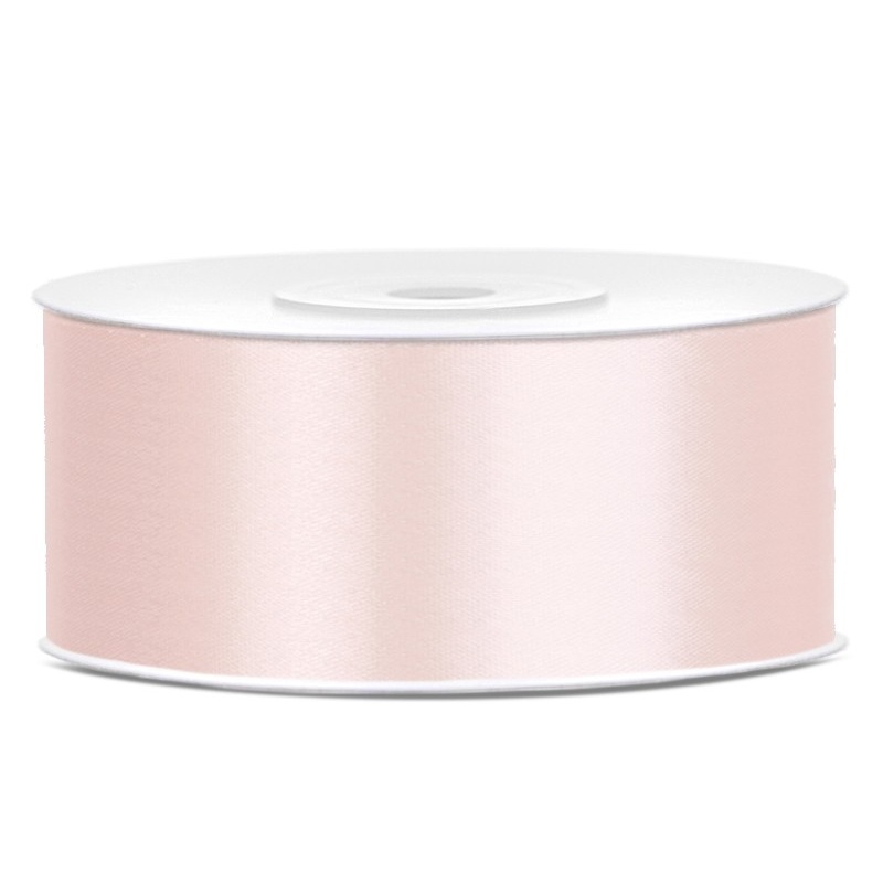 25m satin ribbon light salmon 25mm wide