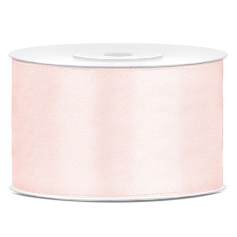 25m satin ribbon light salmon 38mm wide