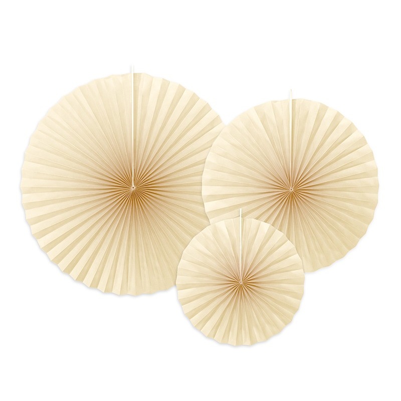 3 Elenor cream paper rosettes