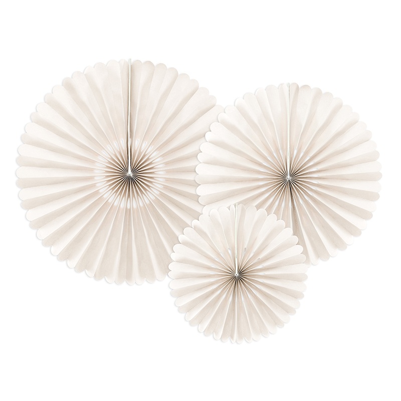 3 paper rosettes Victoria cream