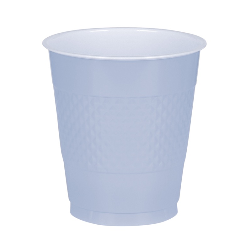 50 plastic cups pastel blue