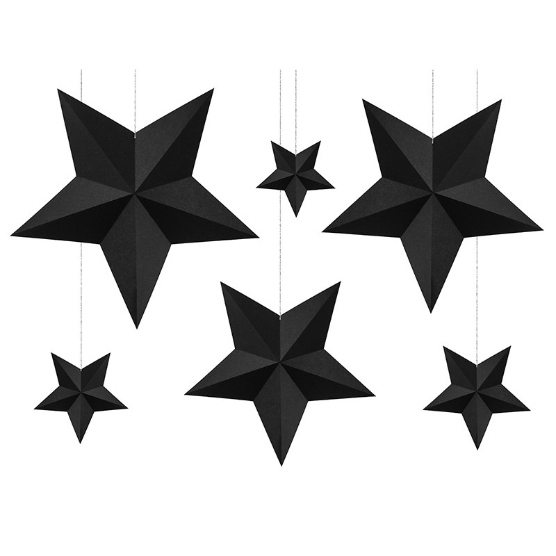 6 DIY Hanging Star Decorations Black