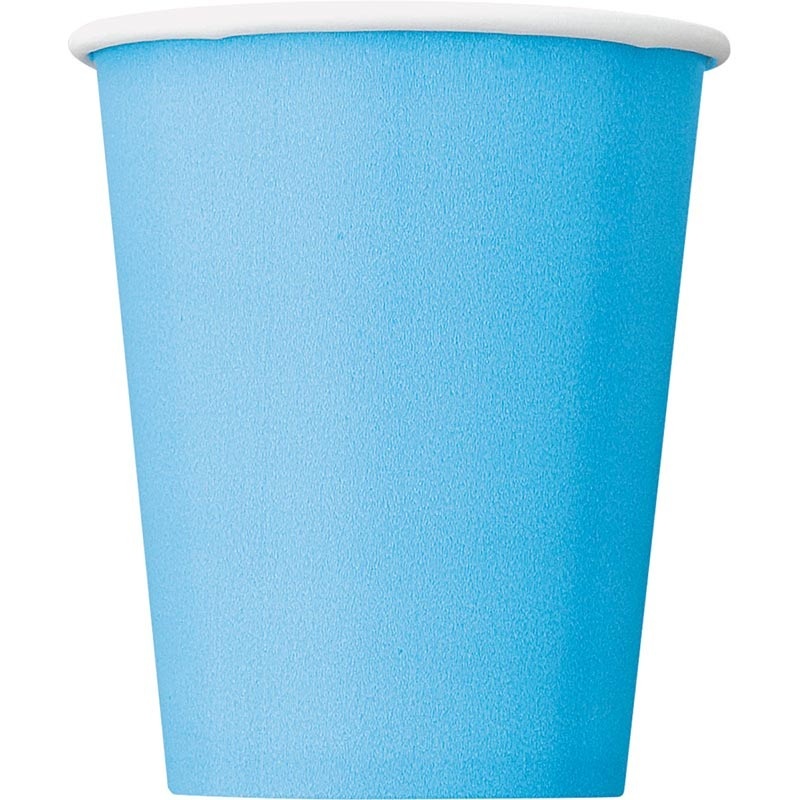 8 paper cups Vera light blue 266ml
