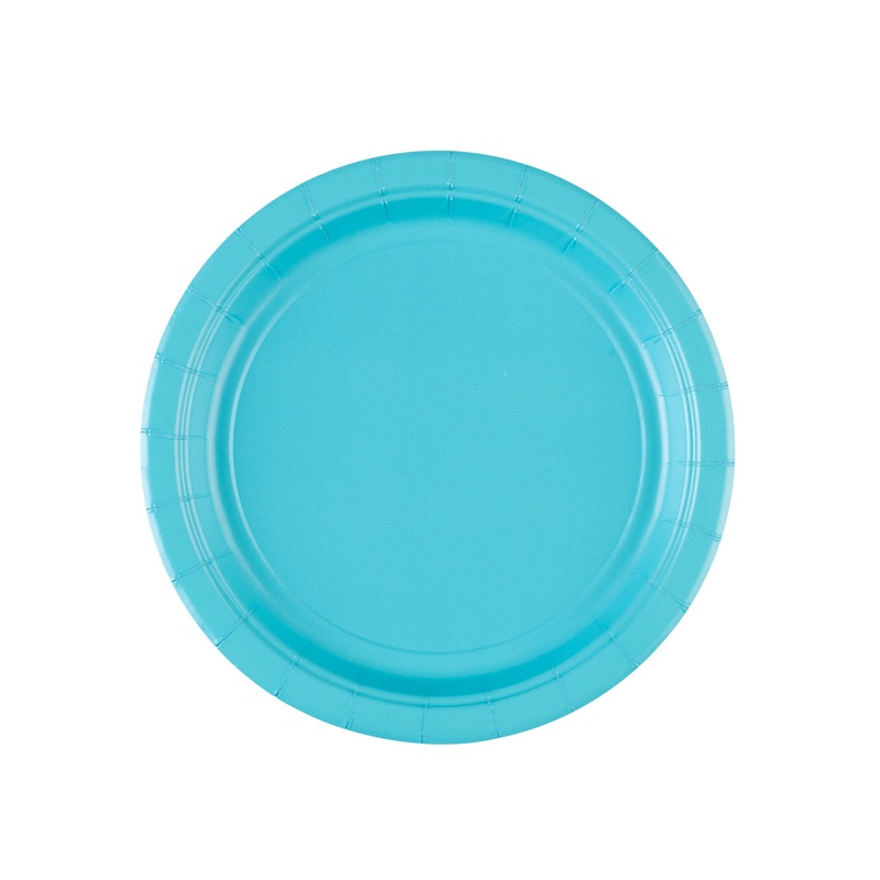 8 paper plates Mila azure blue 18cm