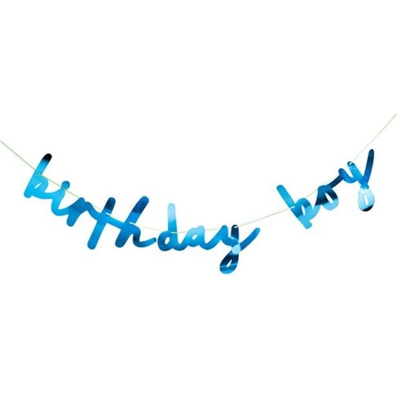 Birthday Boy metallic garland 2m