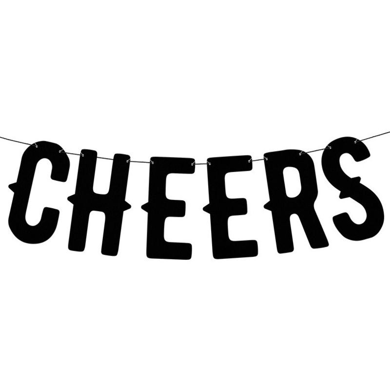 Cheers Schirftzug garland black 50cm