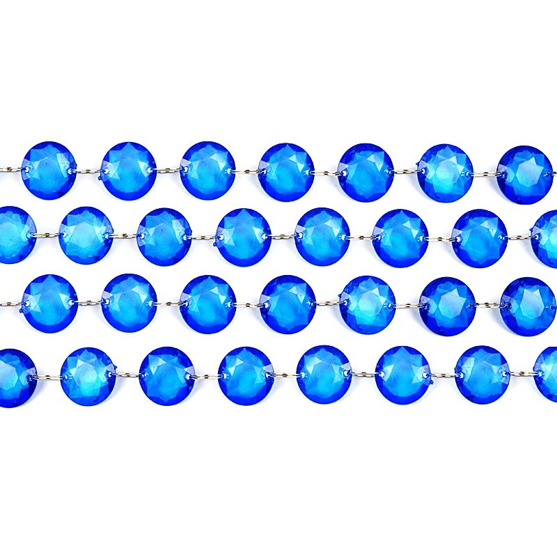 Crystal bead hanger royal blue 1m
