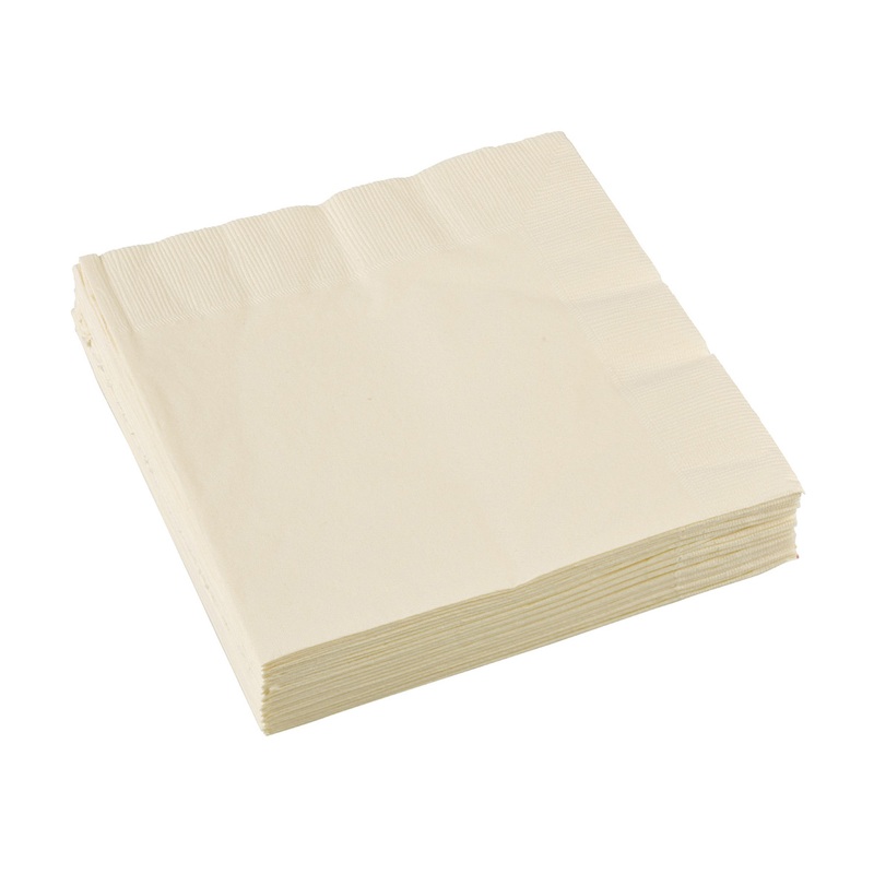Set of 20 Partytime paper napkins vanilla
