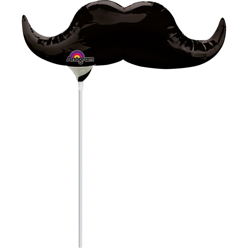 Stick balloon black mustache