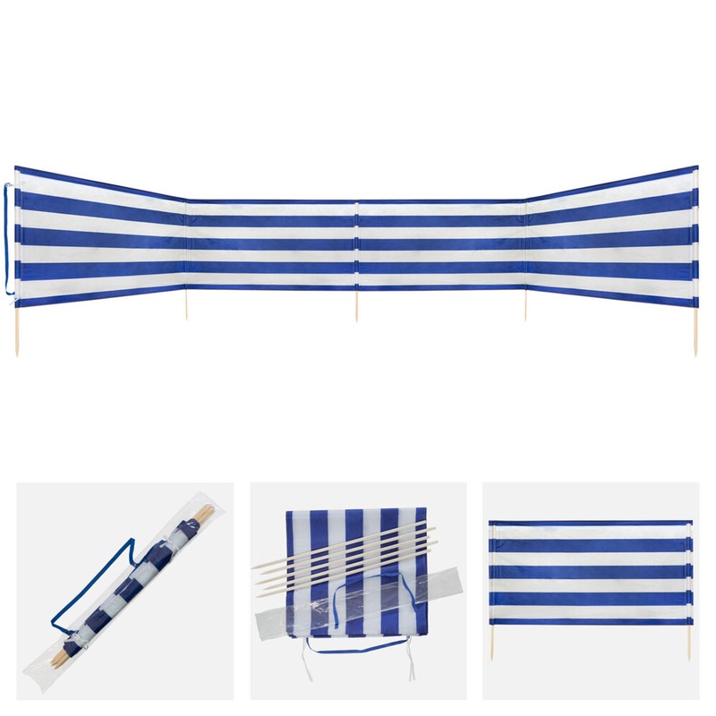 Windschutz 170T Polyester blau/wei 600x80cm