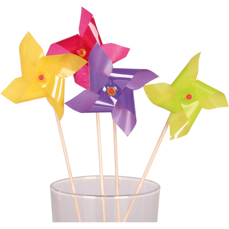 10 motley pinwheel party skewers 20cm