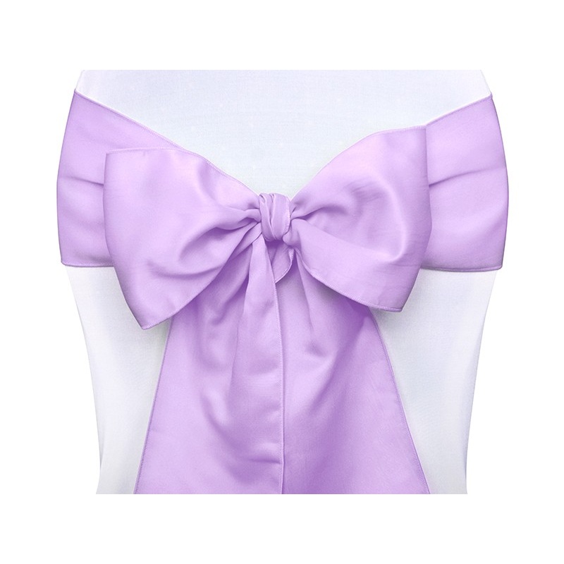 10 satin chair bows lavender 15cm x 2.75m