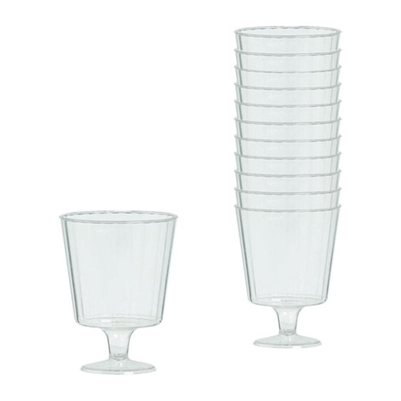 24 transparent plastic wine glasses 142ml