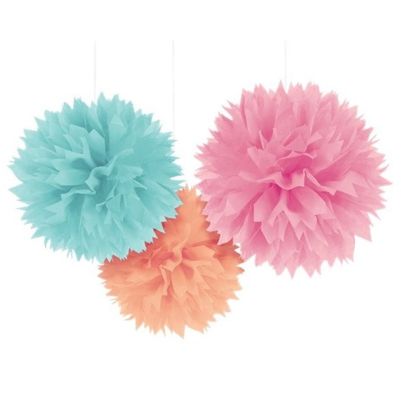3 Icy colors pompoms