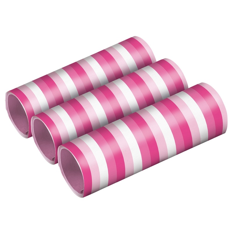 3 shiny pink streamers 4m