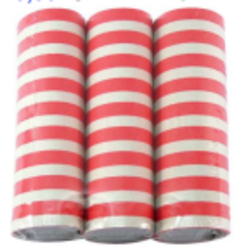 3 streamers in red and white