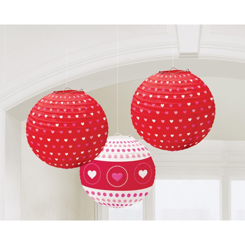 3 Valentine's Day lanterns Sweet love 24cm