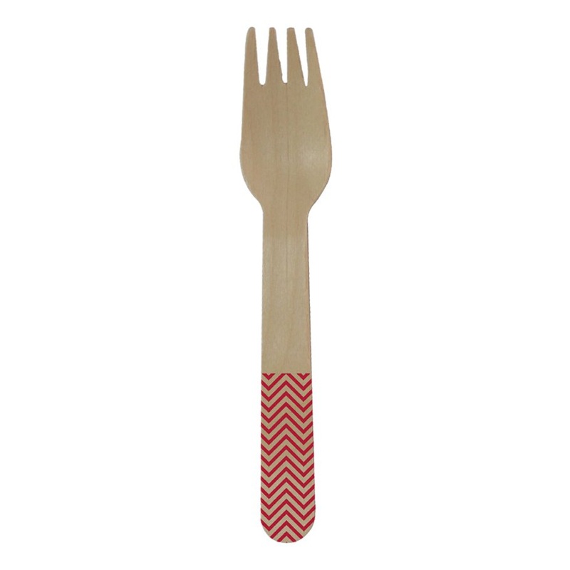 8 wooden forks Paganini red