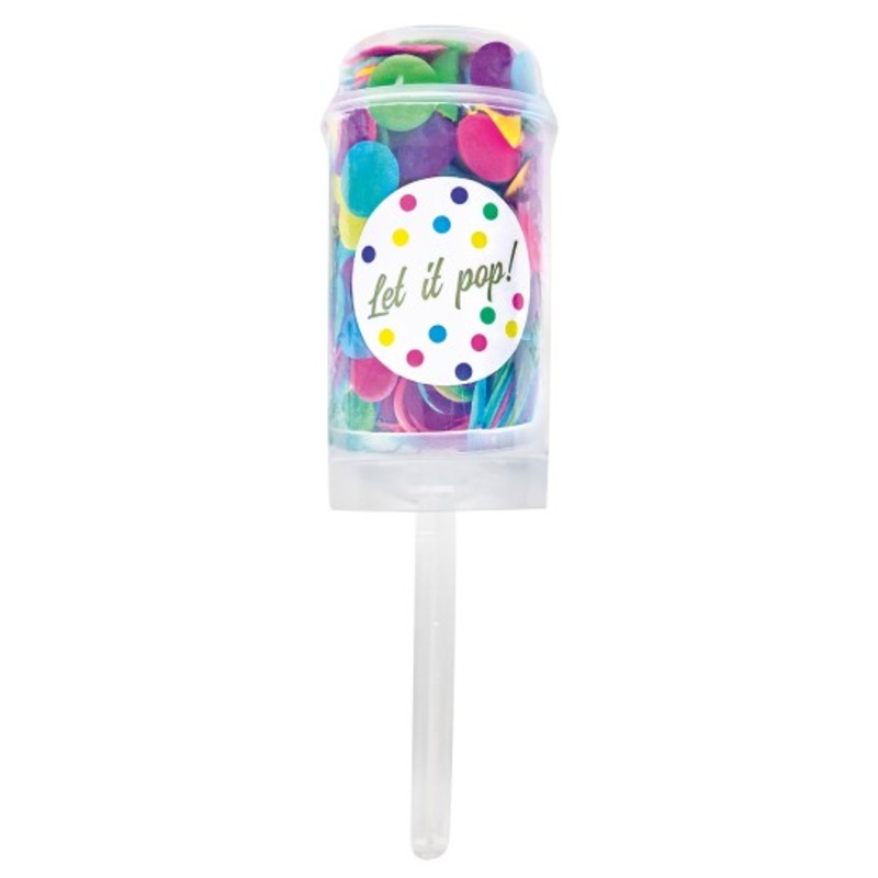 Colorful confetti party popper