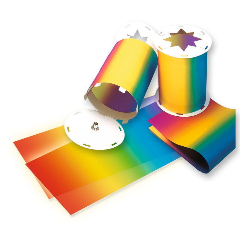 Laternenzuschnitte Regenbogenfarben mehrfarbig 22x51cm 25 Blatt