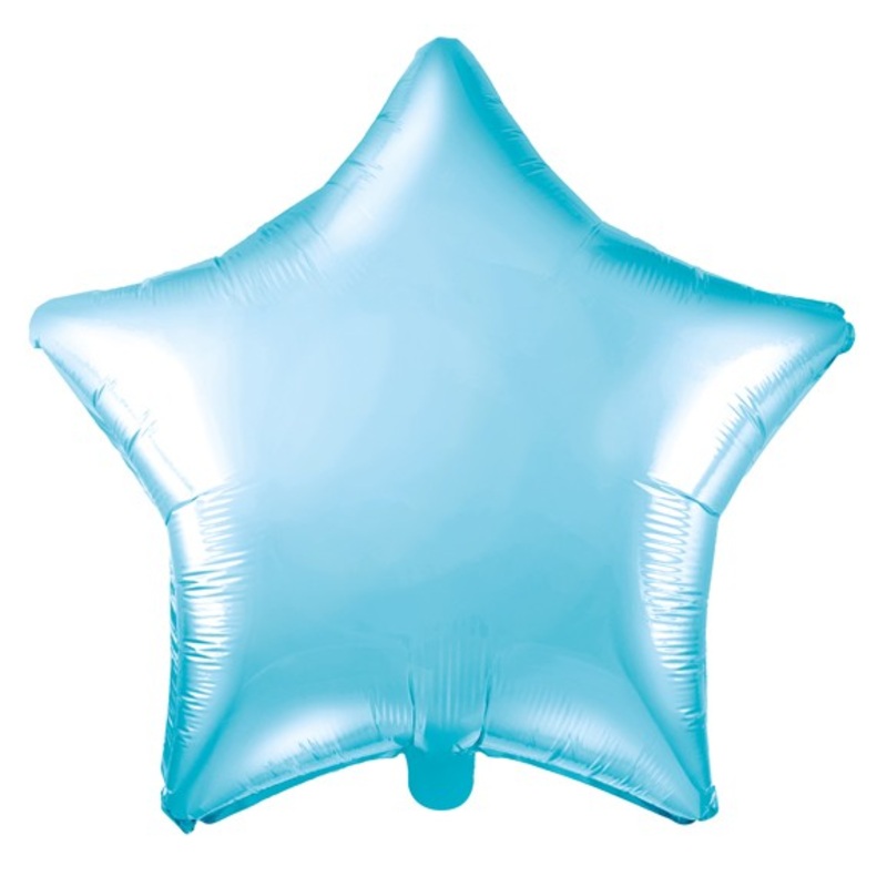 Light blue star balloon shimmer 48cm