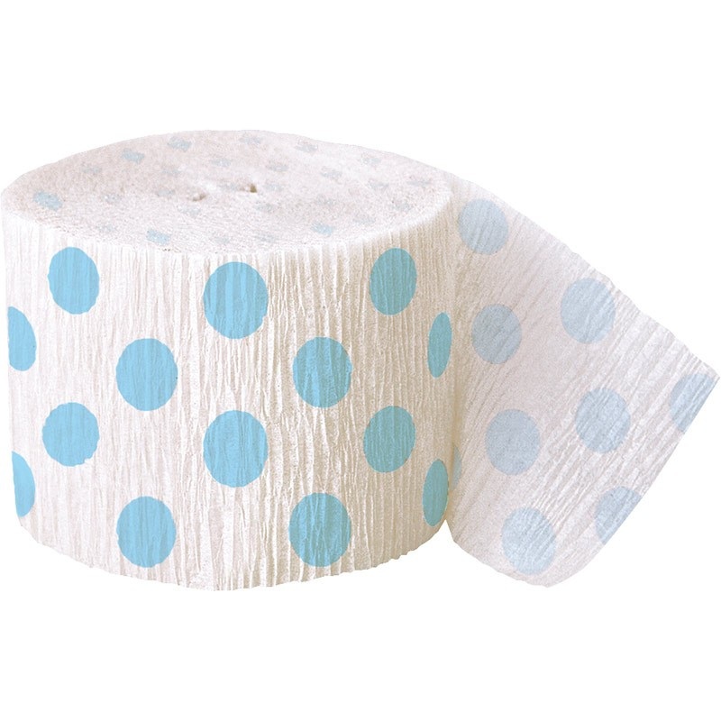 Party fun crepe paper blue white dotted
