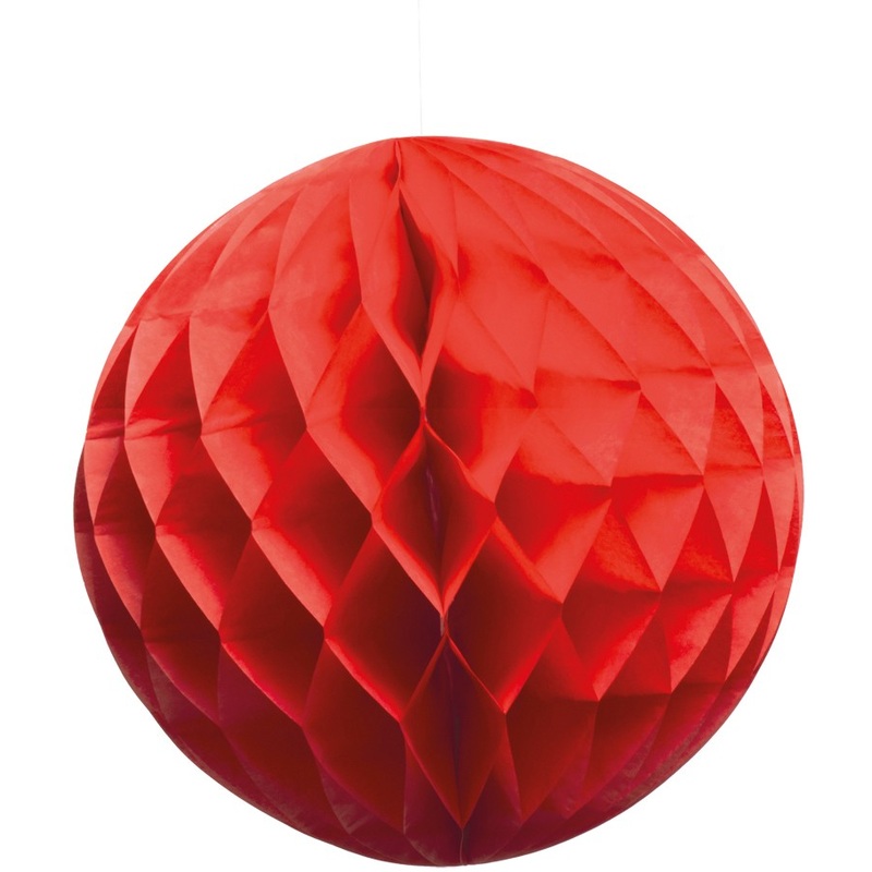 Red honeycomb ball paper lantern 25cm
