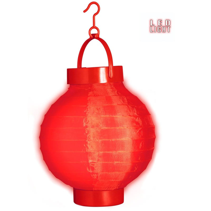 Red LED fabric lantern