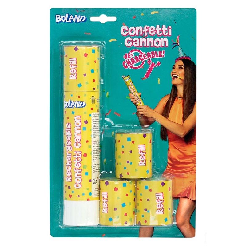 Refillable Multicolored Confetti Tube (21 cm)