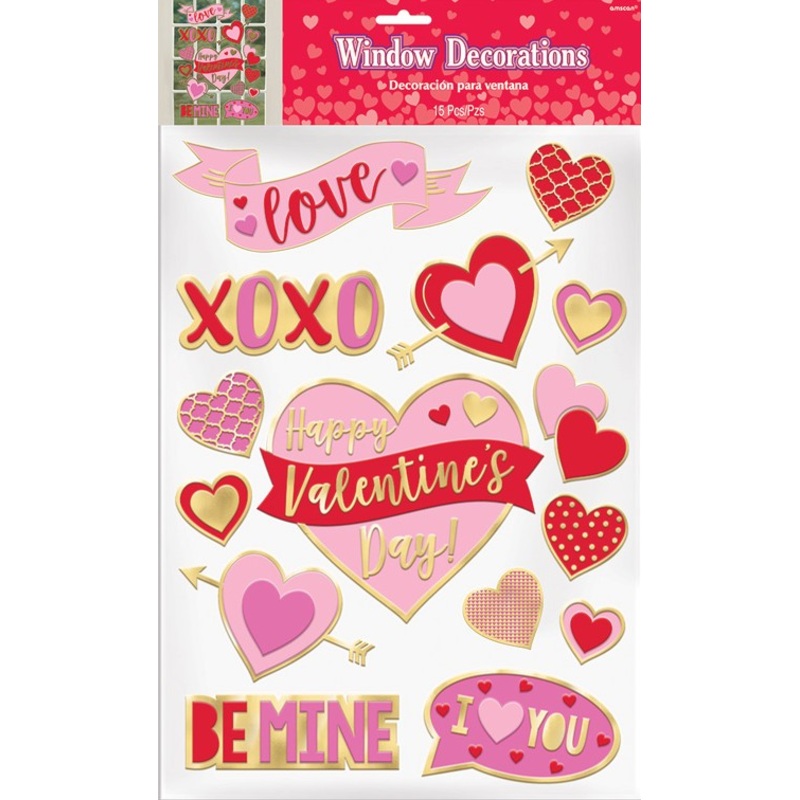 Valentine's Day window sticker 15 pieces