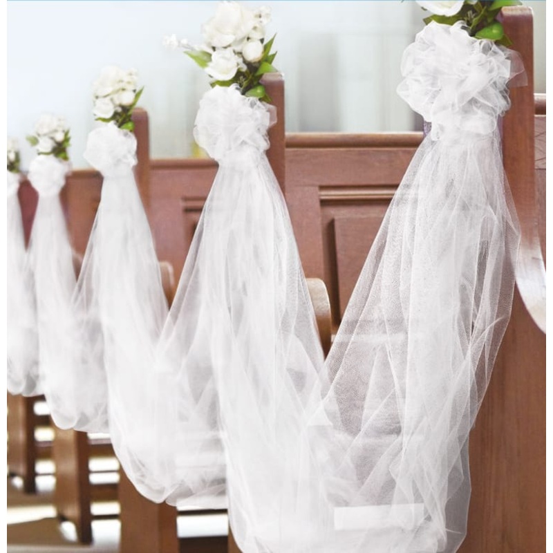 White tulle decoration fabric 59.4m