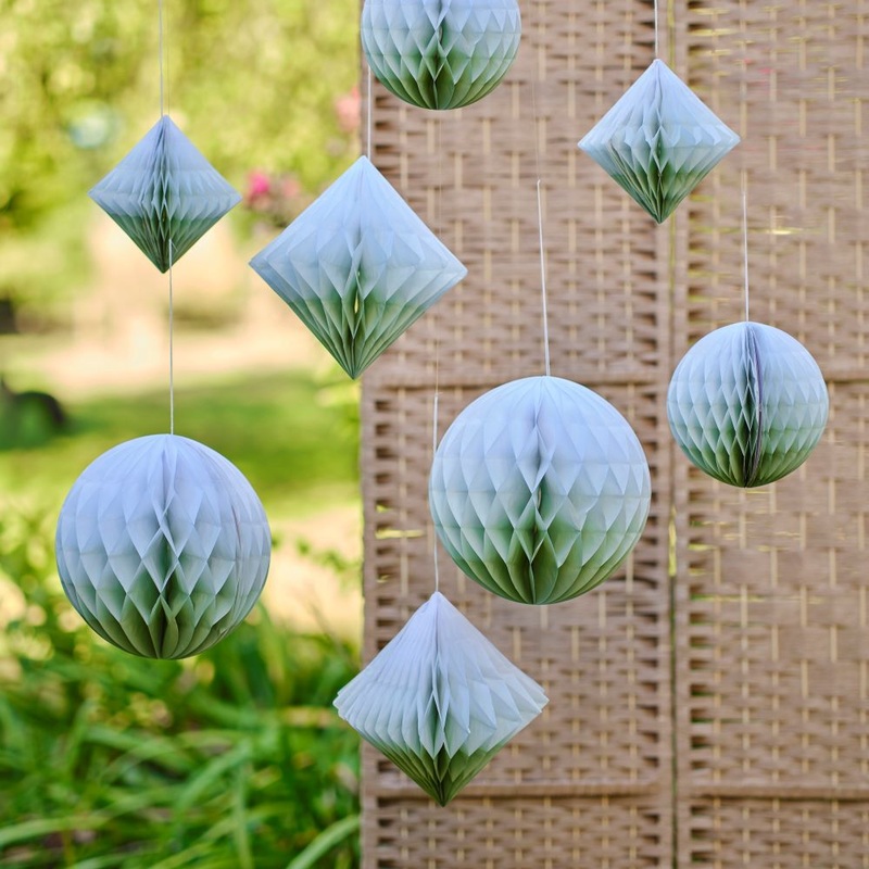 XX Green-Sage gradient honeycomb balls