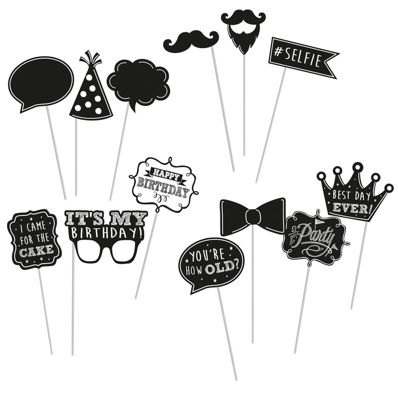 13 Black & White Birthday Photo Props