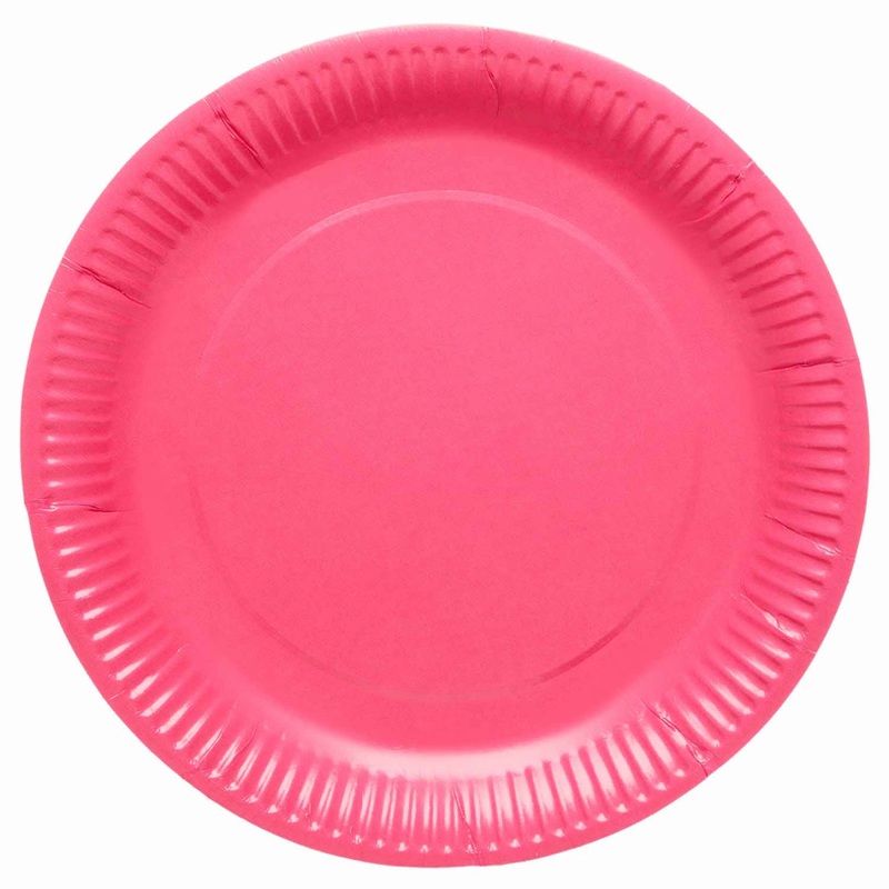 8 Live Pink Eco paper plates 23cm