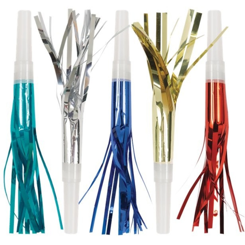 8 New Year's Eve party horns metallic