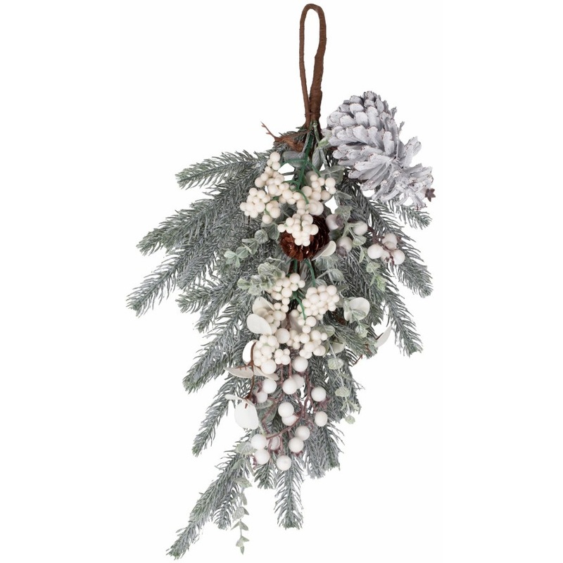 Christmas fir branches door decoration 50cm