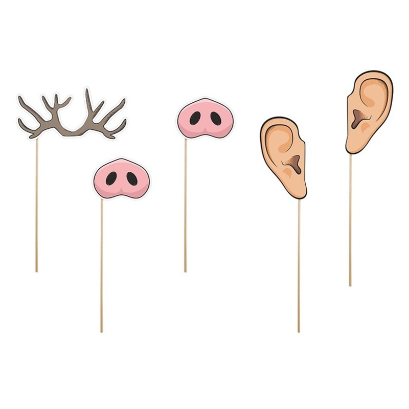 Photo box sign set with antlers, pig nose & ears