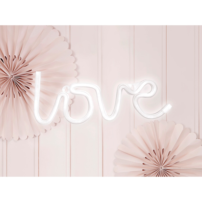White Love LED lettering 34.5 x 13cm