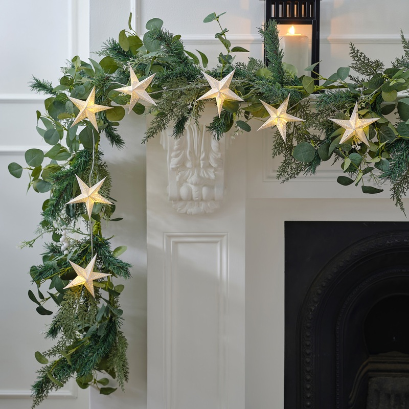 White paper star light chain 1.5m